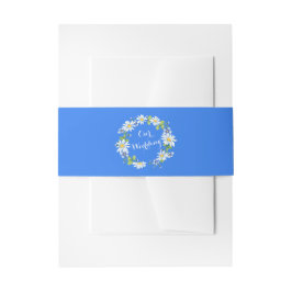 Faixa Para Convite Casamento Floral de Margarida Branca Azul