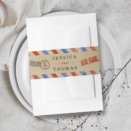 Faixa Para Convite Coleção de Casamentos do Vintage Airmail