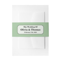 Faixa para Convite de Casamento Verde Sage