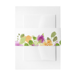 Faixa para convite de Flores Roxas e Amarelas
