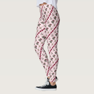 Faixas de Casamento Rosa de Flor de Noiva Leggings