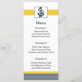 faixas de marinho, âncora, cartões de menu náutico