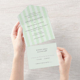 Faixas Verdes Elegantes Casamento Moderno