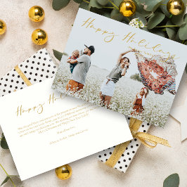 Fake Gold Minimalist Happy Holidays Modern Script 