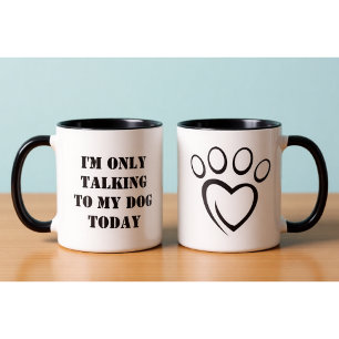 Falando com meu cachorro hoje Caneca de escritório