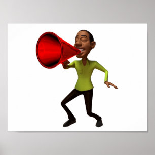Falando Em Um Poster Megaphone