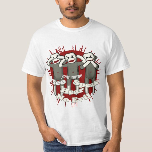 Falar sem camiseta de macacos-meias Mau (Frente)