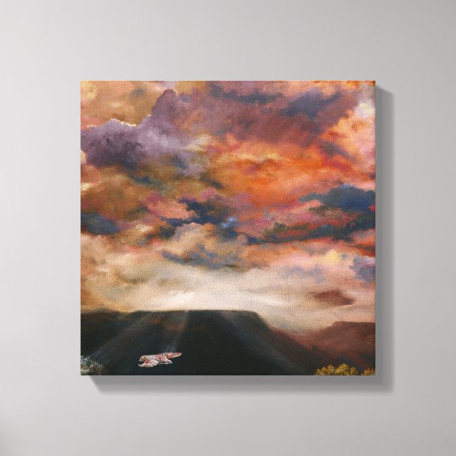 Falcão de cauda vermelha sobre impressão de canvas (Frente)