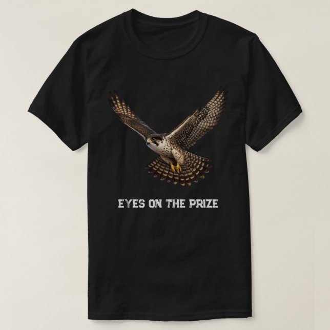 Falcon in Flight Realistic T-Shirt Design (black) (Frente do Design)