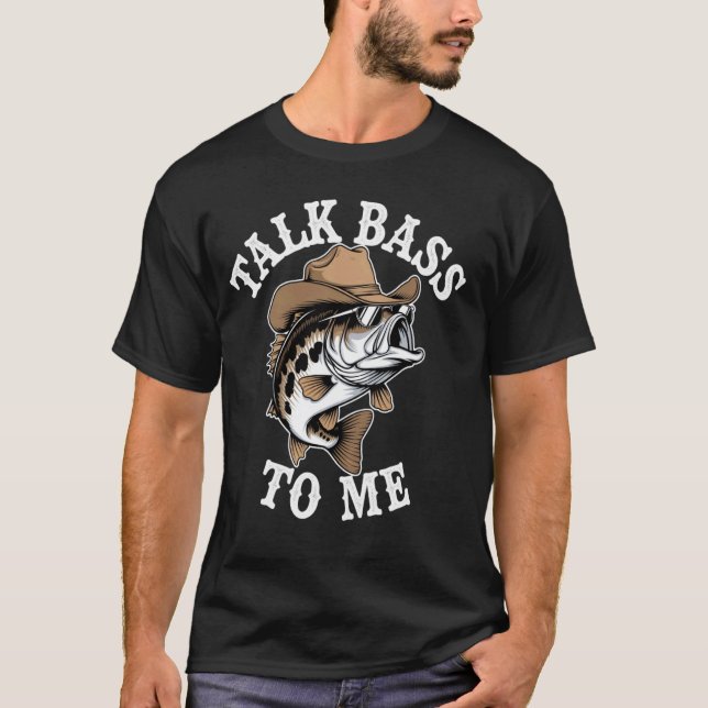 Fale Bass Comigo Camiseta Divertida de Pesca para  (Frente)