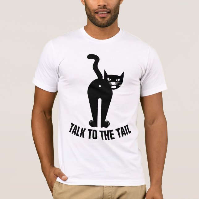 FALE COM A CAUDA, Camisetas de Gato Engraçadas (Frente)