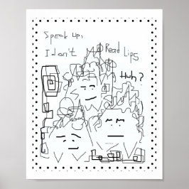 Fale mais alto Não leio Poster de Lábios