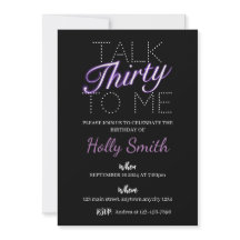 Fale trinta para mim, convite de aniversário de ne