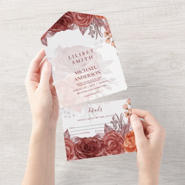 FALHA Floral Botânica de Laranja Queimada (Aba destacável)