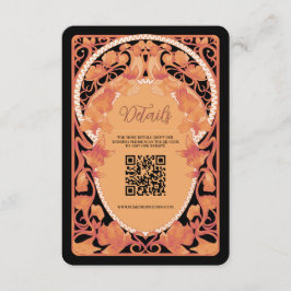 Fall Art Nouveau Código QR Cartão de Invólucro de