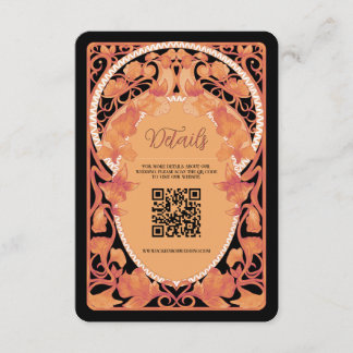 Fall Art Nouveau Código QR Cartão de Invólucro de
