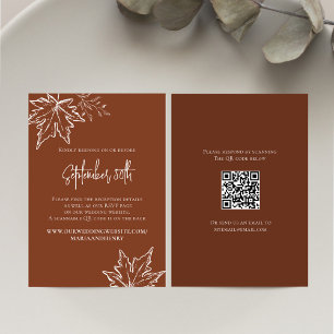 Fall Autumn deixa casamento Código QR RSVP