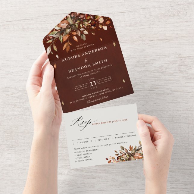 Fall Autumn Deixa Casamento Russo de Boho (Tearaway)