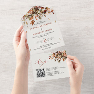 Fall Autumn Deixa País Russo Boho Casamento QR