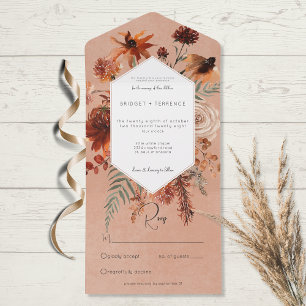 Fall Boho Rust & Peach Floral Frame No Janto