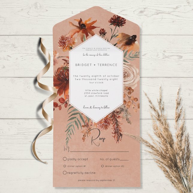 Fall Boho Rust & Peach Janto de quadros florais (Criador carregado)