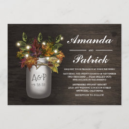 Fall Deixa Mason Jar - Convites de Casamento Russo