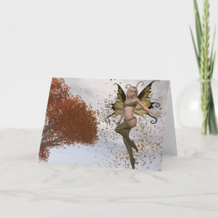 Fall Faerie Design 1 - Cartão de Saudação Fantásti