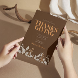 Fall Floral Boho Ação de Graças Convite