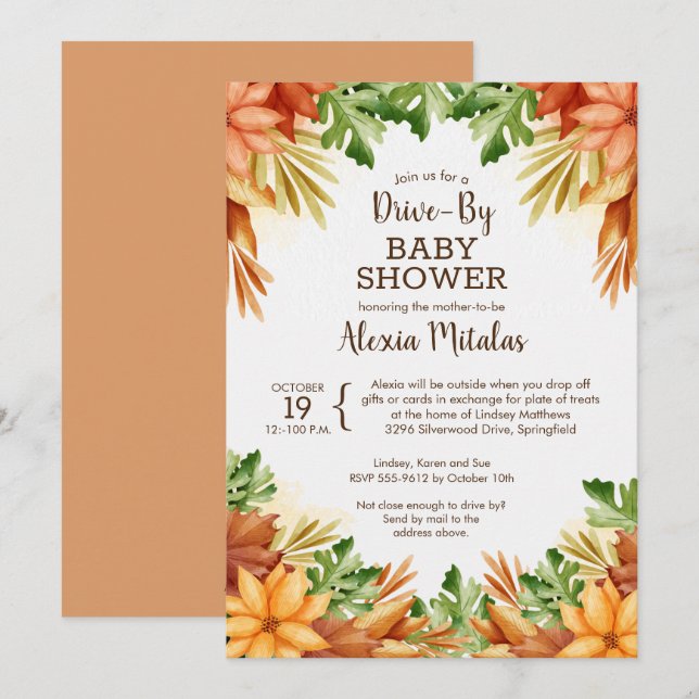 Fall Foliage DRIVE BY Baby Shower (Frente/Verso)