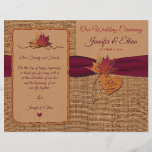 Fall in Love Burlap, Programa de Casamento Dobrado