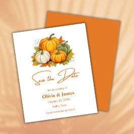 Fall in Love Rustic Pumpkin Weding Save the Date