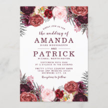 Fall Marsala Blush Peony Casamento Convites