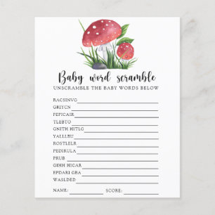Fall Mushroom Baby Word Scramble Game