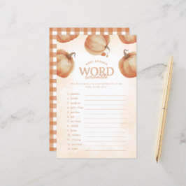 Fall Pumpkin Chá de fraldas Word Scramble Game