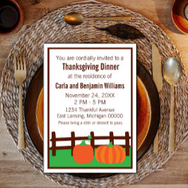Fall Pumpkin Patch de Ação de Graças Convite