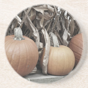 Fall Pumpkins Cornstalks Porta copos natural