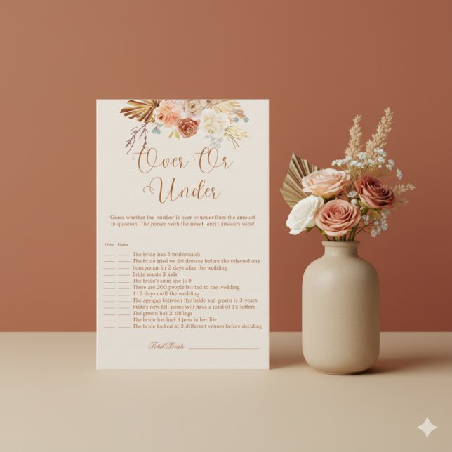 Fall Rustic Terracotta Over or Under Bridal Game (Criador carregado)