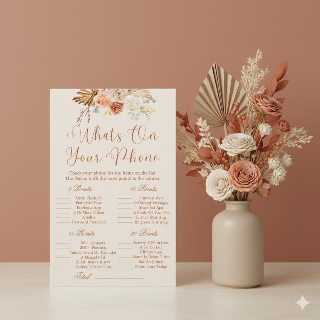Fall Rustic  What's On Your Phone Bridal Game (Criador carregado)