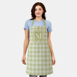 Fall Season Sage Green Ivory Gingham