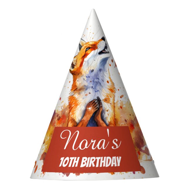 Fall Vibes Fox - Chapéu de Festa de aniversário (Frente)