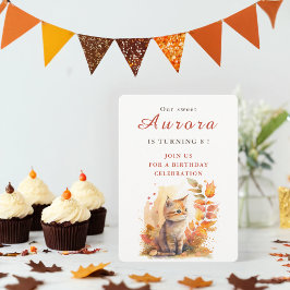 Fall vibes Kitten - Cartão de Convite de Aniversár