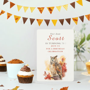 Fall vibes Owl - Cartão de Convite de Aniversário