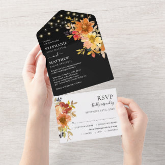 Fall Watercolor Floral String Lights Casamento