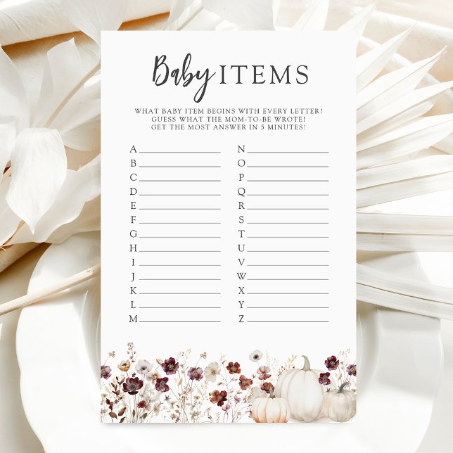 Fall Wildflower Chá de fraldas Baby Items Jogo (Criador carregado)