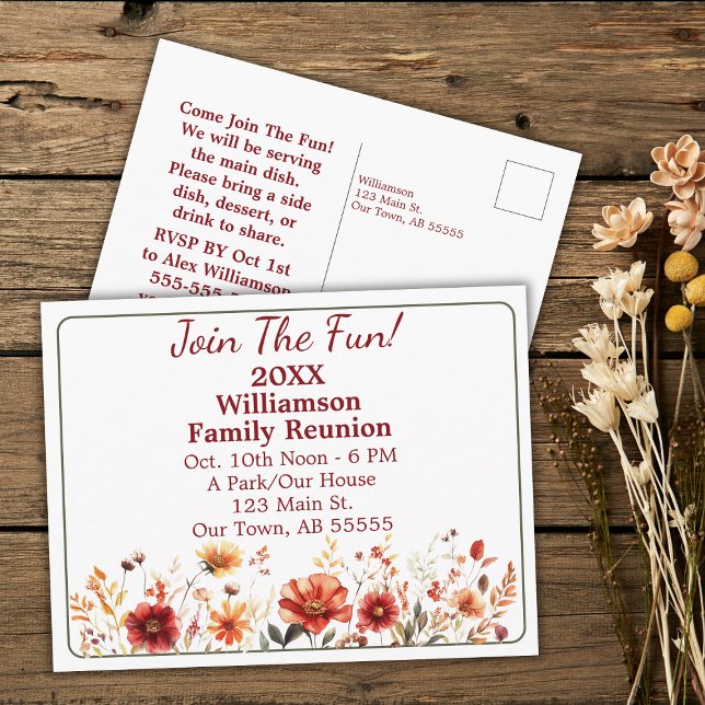 Fall Wildflower Junta-Se Ao Cartão Postal Da Reuni (Criador carregado)