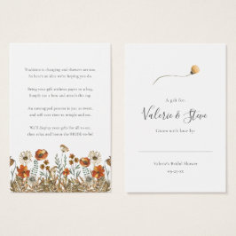 Fall Wildflower No Wrap Shower display gift tag