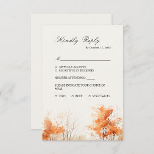 Fall Woodland, Cartão RSVP de Casamento da Florest