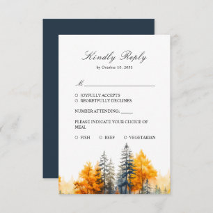 Fall Woodland, Floresta de outono, Cartão RSVP de