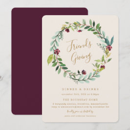 Fall Wreath Friends Dando Convite de festas Janto