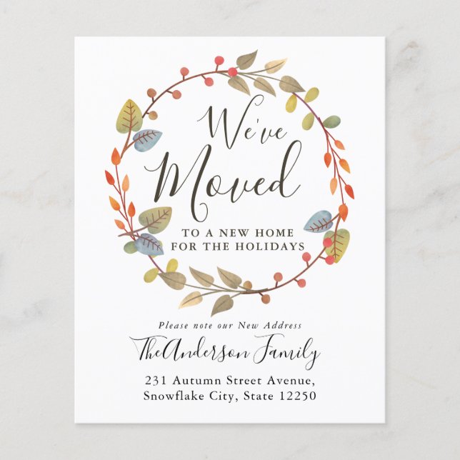 Fall Wreath Nós Mudamos O Anúncio De Movimentação  (Frente)